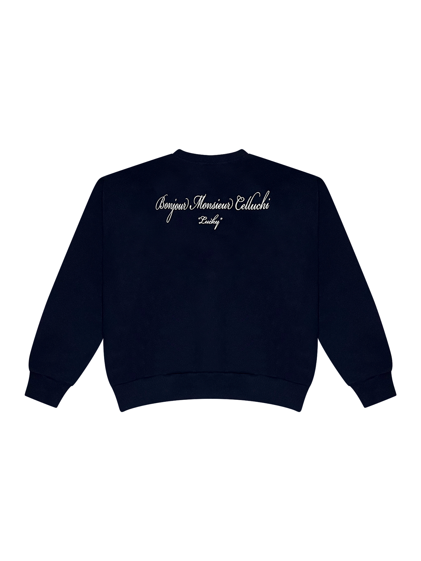 Monsieur Celluchi "Lucky" Crewneck Sweater - Navy Blue