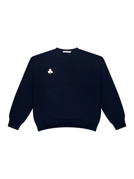 Monsieur Celluchi "Lucky" Crewneck Sweater - Navy Blue